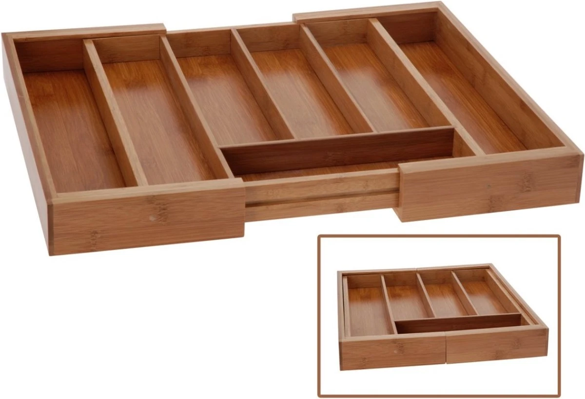 Excellent Houseware Bestekbak Hout Uitschuifbaar 7 Excellent Houseware Bestekbak Hout Uitschuifbaar - Afbeelding 7