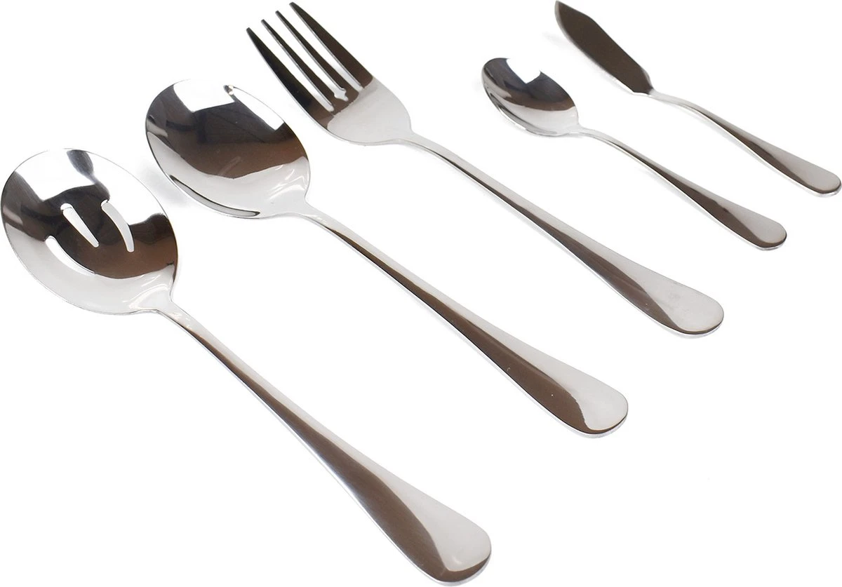 Dymund® 8 Persoons Bestekset - (45-delig) Bestek - Incl. Serveerlepel/Suikerlepel/Serveervork/Botermes - RVS - Zilver 4 Dymund® 8 Persoons Bestekset - (45-delig) Bestek - Incl. Serveerlepel/Suikerlepel/Serveervork/Botermes - RVS - Zilver - Afbeelding 4