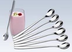 Merkloos Latte Macchiato Lepels – RVS Lange Yoghurt, Dessert Of Koffie Lepeltjes – Set Van 6 Stuks -Keukenheld Verkoopwinkel 1200x868