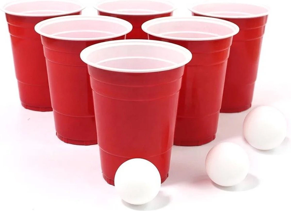 Merkloos Beerpong - 50 Stuk(s) - Red Cups Inc. 3 Ballen - Beerpong Drankspel - Plastic Bekers - Beer Pong 2 Merkloos Beerpong - 50 Stuk(s) - Red Cups Inc. 3 Ballen - Beerpong Drankspel - Plastic Bekers - Beer Pong - Afbeelding 2