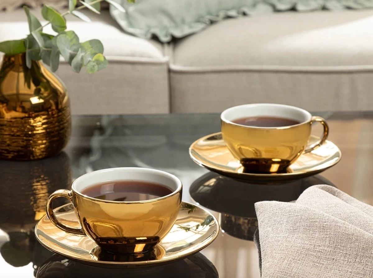 Koffiekopjes- Theekopjes-Koffiekopjes Met Schotel-Koffiekopjes Set Van 2 Personen -Cappuccino - Kop En Schotel - 220 Ml - Luxury Collection - Theekopje - Cadeau 1 Koffiekopjes- Theekopjes-Koffiekopjes Met Schotel-Koffiekopjes Set Van 2 Personen -Cappuccino - Kop En Schotel - 220 Ml - Luxury Collection - Theekopje - Cadeau