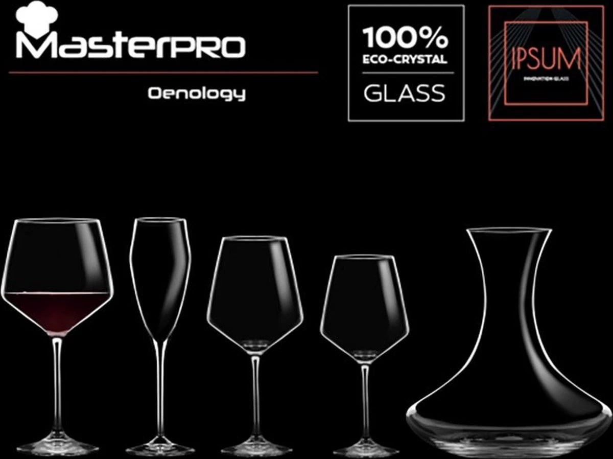 Masterpro Witte Wijnglazen 390ml - Onbreekbaar-Kristalhelder Glas - 2 Stuks 2 Masterpro Witte Wijnglazen 390ml - Onbreekbaar-Kristalhelder Glas - 2 Stuks - Afbeelding 2