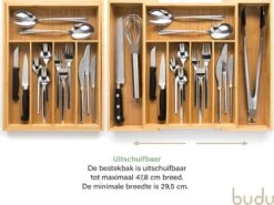 Budu Uitschuifbare Bamboe Bestekbak #38 (38 Cm Diep) - Bestekcassette Hout - Besteklade - 38 X 29,5 - 47,8 Cm - 5/7 Vakken 10 Budu Uitschuifbare Bamboe Bestekbak #38 (38 Cm Diep) - Bestekcassette Hout - Besteklade - 38 X 29,5 - 47,8 Cm - 5/7 Vakken -Keukenheld Verkoopwinkel 1200x900 7