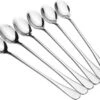 Trendfield Lange Lepels Voor Dessert, Latte Macchiato, Yoghurt Of Cocktail - Dessertlepels RVS - Zilver - 6 Stuks