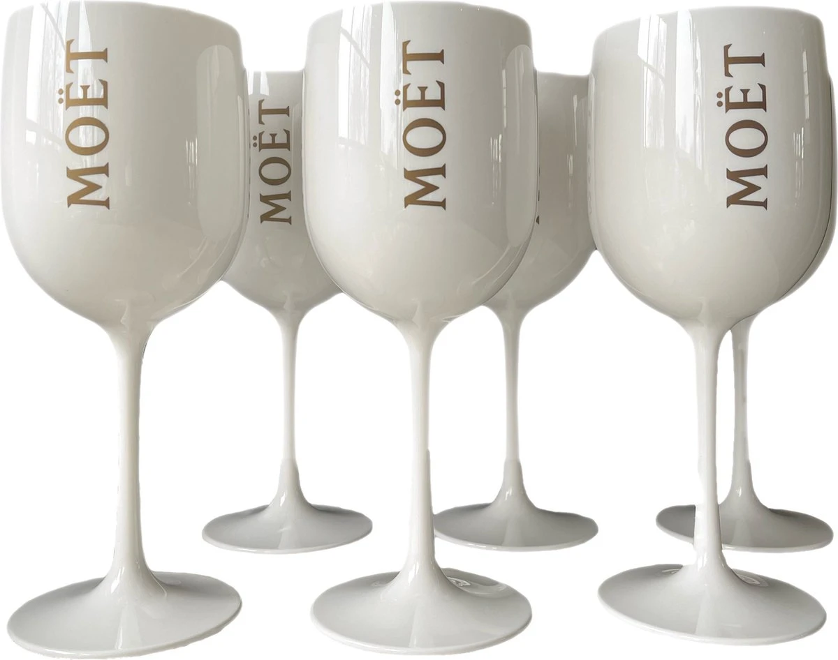 Moët & Chandon Ice - 6 Stuks Champagne Glazen (Wit) - Acryl 2 Moët & Chandon Ice - 6 Stuks Champagne Glazen (Wit) - Acryl - Afbeelding 2