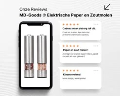 MD-Goods ® Elektrische Peper En Zoutmolen Set - Pepermolen - RVS - Cadeau - Restaurant Kwaliteit -Keukenheld Verkoopwinkel 1200x960 3