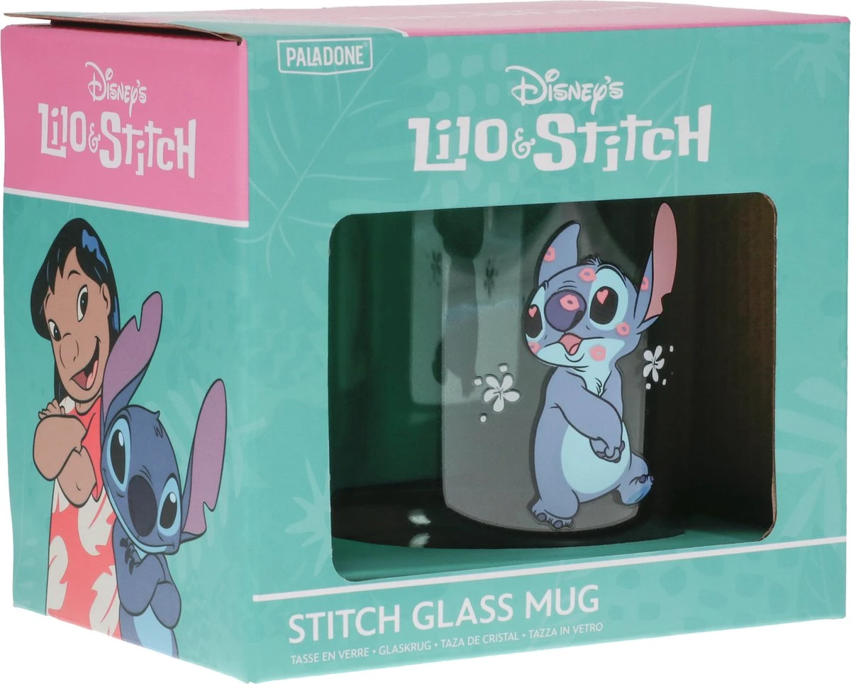 Disney - Stitch - Glazen Theemok - Transparant Met Opdruk - 330ml 1 Disney - Stitch - Glazen Theemok - Transparant Met Opdruk - 330ml