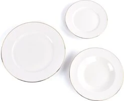 LeRijn® Serviesset Deventer 6 Persoons - 18 Delig - Licht Crème Wit Met Gouden Rand En Motief - Dinerborden - Soepborden - Dessertborden - Borden Servies - Bordenset -Keukenheld Verkoopwinkel 1200x972 5