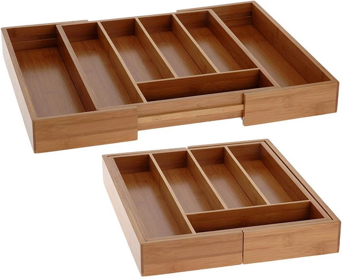 Excellent Houseware Bestekbak Hout Uitschuifbaar 12 Excellent Houseware Bestekbak Hout Uitschuifbaar - Afbeelding 12
