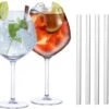 Alpina Set Van 4x Gin Tonic Cocktailglazen Met 4x Herbruikbare Glazen Rietjes - 730 Ml - Cocktails Drinken - Cocktails