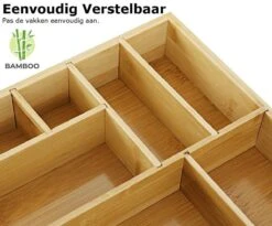 Merkloos Decopatent® Bestekbak - Lade Organizer - Besteklade - Bamboe - Hout - Bestek Bak Organizer Houder Voor Keukenla - Bestekcassette -Keukenheld Verkoopwinkel 1200x994