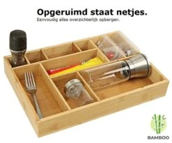 Merkloos Decopatent® Bestekbak - Lade Organizer - Besteklade - Bamboe - Hout - Bestek Bak Organizer Houder Voor Keukenla - Bestekcassette -Keukenheld Verkoopwinkel 1200x994 3