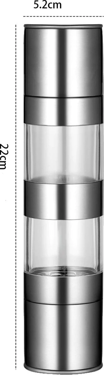 Merkloos Peper- En Zoutmolen- 2 In 1 - RVS - 22 X 5,2 Cm 7 Merkloos Peper- En Zoutmolen- 2 In 1 - RVS - 22 X 5,2 Cm - Afbeelding 7