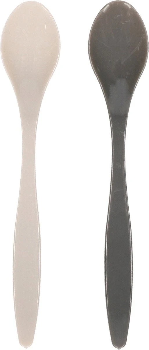 Excellent Houseware 12x Eierlepels Zwart/grijs Kunststof 14 Cm 2 Excellent Houseware 12x Eierlepels Zwart/grijs Kunststof 14 Cm - Afbeelding 2