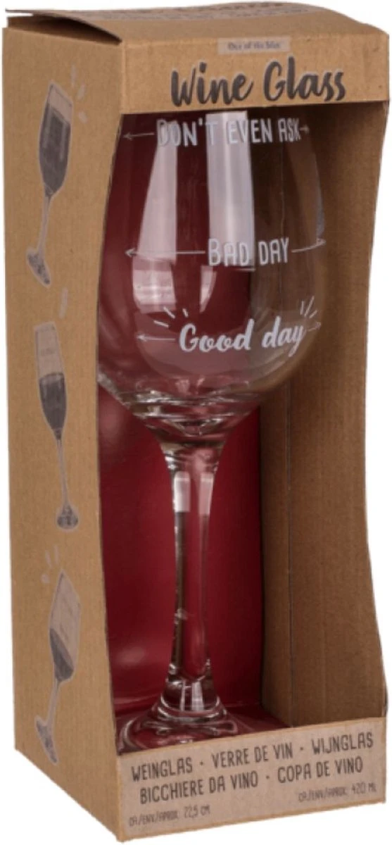 Out Of The Blue Grappig Wijnglas Met Tekst - Wijncadeau Voor Vrouwen - Cadeau Sinterklaas Kerst Verjaardag - Wijnglas Met Wijnhumor En Print: Good Day, Bad Day, Don’t Even Ask 5 Out Of The Blue Grappig Wijnglas Met Tekst - Wijncadeau Voor Vrouwen - Cadeau Sinterklaas Kerst Verjaardag - Wijnglas Met Wijnhumor En Print: Good Day, Bad Day, Don’t Even Ask - Afbeelding 5