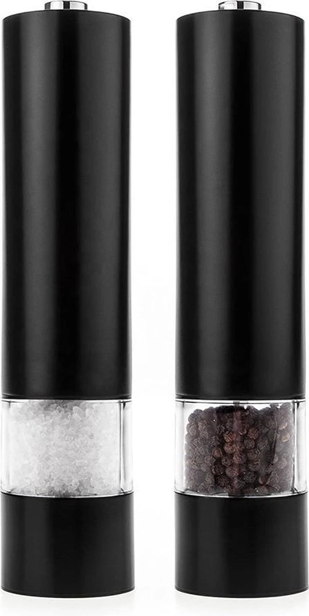 Allkinds Elektrische Peper En Zoutmolen Set - Peper En Zoutstel Elektrisch - Keukengerei - Batterij - Lichtgevend - RVS - Mat Zwart 1 Allkinds Elektrische Peper En Zoutmolen Set - Peper En Zoutstel Elektrisch - Keukengerei - Batterij - Lichtgevend - RVS - Mat Zwart