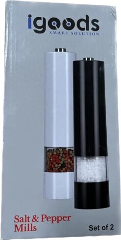 IGOODS Keramiek Elektrische Pepermolen En Zoutmolen - Pepermolen - Zoutmolen - 2 Stuks- Zwart En Wit -Keukenheld Verkoopwinkel 607x1200 1