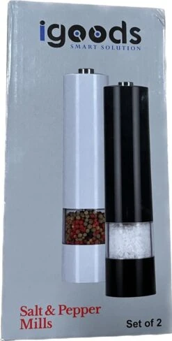 IGOODS Keramiek Elektrische Pepermolen En Zoutmolen - Pepermolen - Zoutmolen - 2 Stuks- Wit -Keukenheld Verkoopwinkel 607x1200