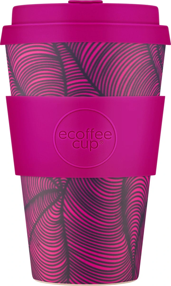 Ecoffee Cup Otrobanda PLA - Koffiebeker To Go 400 Ml - Fuchsia Siliconen 1 Ecoffee Cup Otrobanda PLA - Koffiebeker To Go 400 Ml - Fuchsia Siliconen