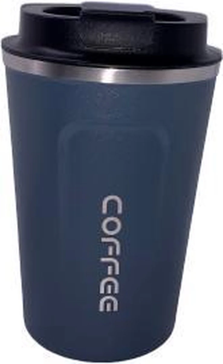 Koffiebeker To Go | Lekvrije Thermosbeker | Thermosfles | RVS Reisbeker | Dubbelwandige Travel Mug | 380 Ml | Blauw 2 Koffiebeker To Go | Lekvrije Thermosbeker | Thermosfles | RVS Reisbeker | Dubbelwandige Travel Mug | 380 Ml | Blauw - Afbeelding 2