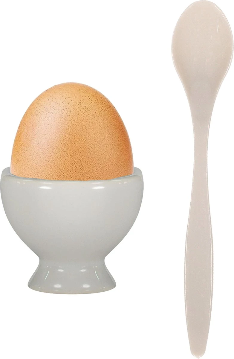 Excellent Houseware 12x Eierlepels Zwart/grijs Kunststof 14 Cm 4 Excellent Houseware 12x Eierlepels Zwart/grijs Kunststof 14 Cm - Afbeelding 4