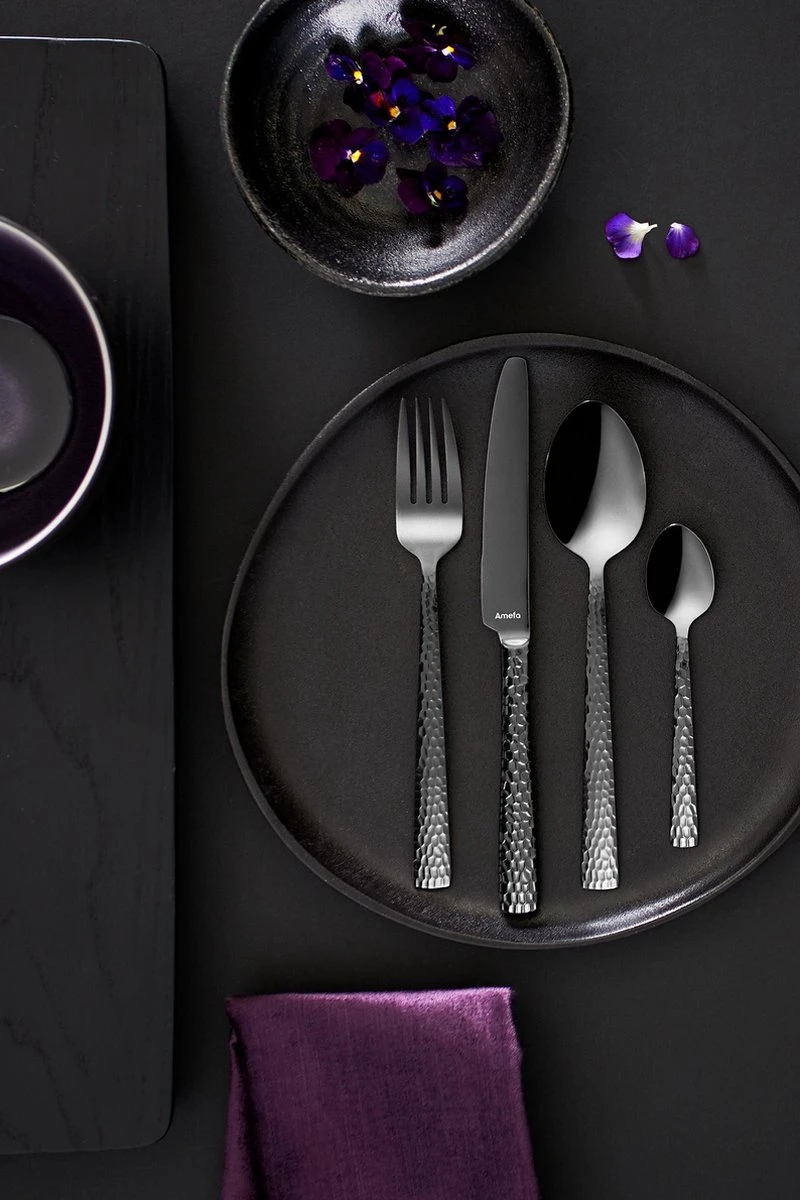 Amefa Felicity Bestekset - Zwart - 24 Delige Bestek Set - 6 Persoons 2 Amefa Felicity Bestekset - Zwart - 24 Delige Bestek Set - 6 Persoons - Afbeelding 2