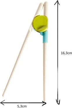 Merkloos Sushi Stokjes Kinderen | Ergonomische Kinder Eetstokjes | Chopsticks | Leren Eten | Trainer | Vanaf 2 Jaar | Groen-Blauw | Onbreekbaar -Keukenheld Verkoopwinkel 801x1200 3