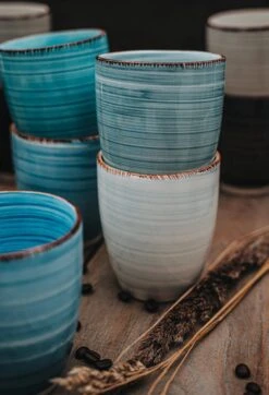 Koffiemok - Blue - 6 Stuks - Aardewerk - 340 ML - Zonder Oor -Keukenheld Verkoopwinkel 819x1200 4