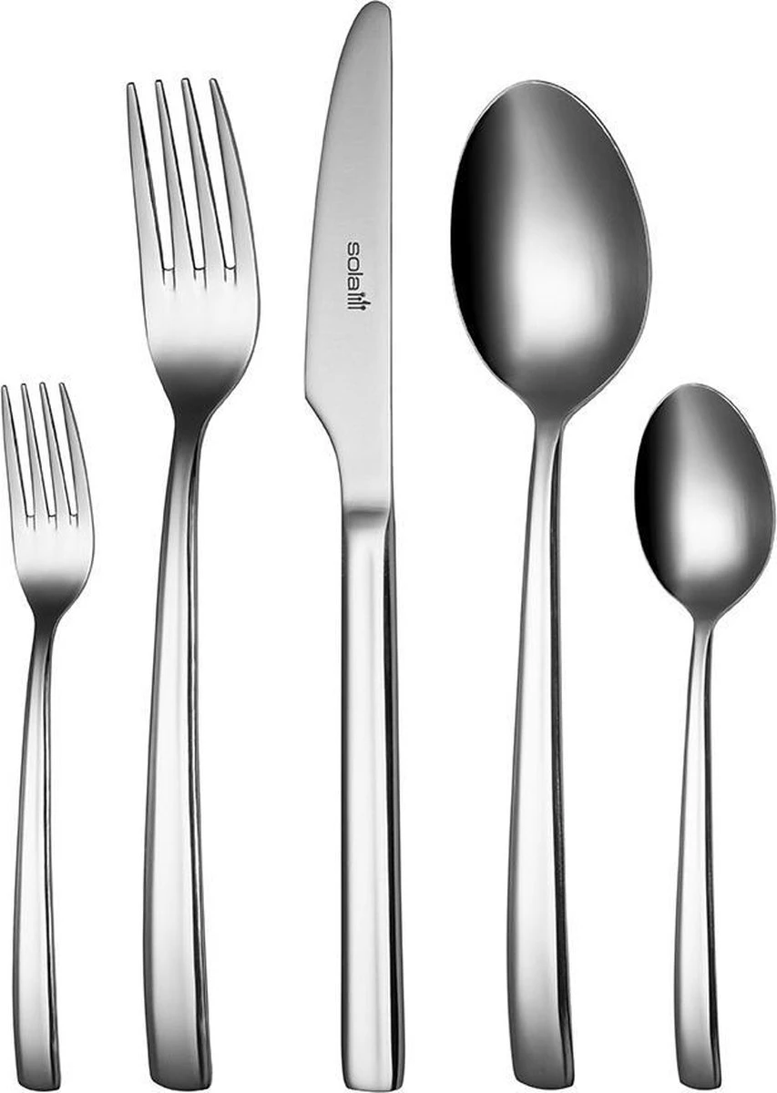 Sola Bestekset Amstel - Economy - 8 Persoons - 70 Delig - Zilver Chroomstaal 18/0 - RVS 1 Sola Bestekset Amstel - Economy - 8 Persoons - 70 Delig - Zilver Chroomstaal 18/0 - RVS