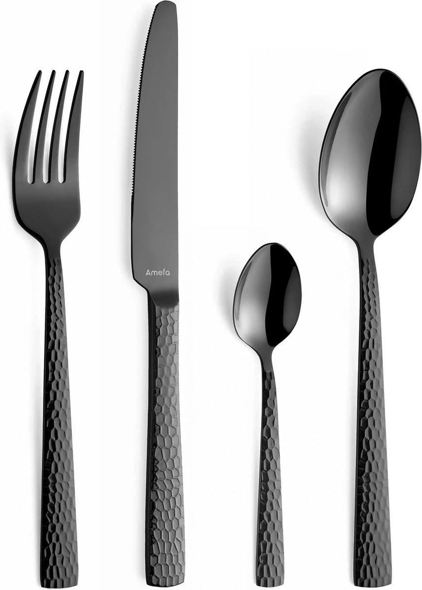 Amefa Felicity Bestekset - Zwart - 24 Delige Bestek Set - 6 Persoons 1 Amefa Felicity Bestekset - Zwart - 24 Delige Bestek Set - 6 Persoons