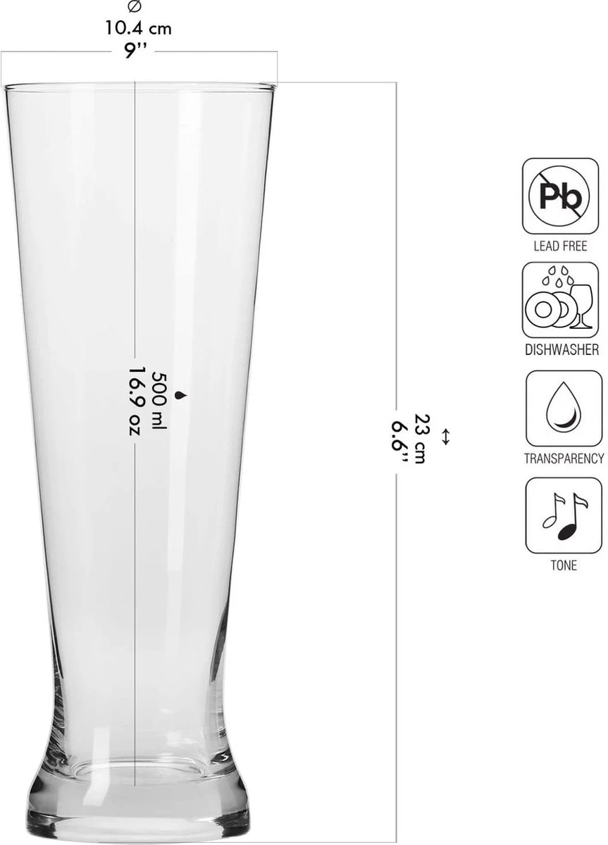 Krosno Bierglazen - Speciaal Bier - Brewery Collection - 500 Ml - 6 Stuks 2 Krosno Bierglazen - Speciaal Bier - Brewery Collection - 500 Ml - 6 Stuks - Afbeelding 2