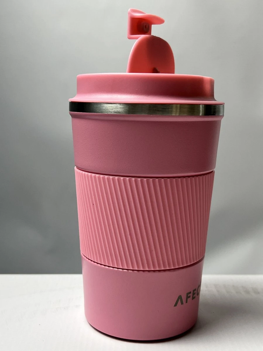 Koffie To Go Beker | Coffee To Go | Isolerende Beker Roze | Herbruikbaar | Inhoud 380 Ml 2 Koffie To Go Beker | Coffee To Go | Isolerende Beker Roze | Herbruikbaar | Inhoud 380 Ml - Afbeelding 2