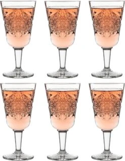 Libbey Hobstar Wijnglas – 300 Ml / 30 Cl - 6 Stuks - Vintage Design - Cocktailglas - Vaatwasserbestendig - Hoge Kwaliteit