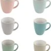 Orange85 Espresso Kopjes - Set Van 6 - Met Oor - 160ml - Meerdere Kleuren - Pastel - Aardewerk