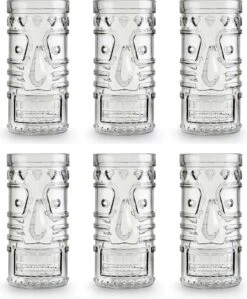 Libbey Cocktailglas Longdrink Tiki Mai Tai - 490 Ml / 49 Cl - 6 Stuks - Vaatwasserbestendig - Funny Design - Hoge Kwaliteit