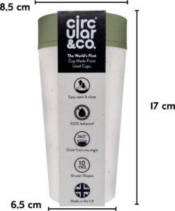 Circular&Co. Herbruikbare To Go Koffiebeker (rCUP) Crème/groen 12oz/340ml -Keukenheld Verkoopwinkel 999x1200 2